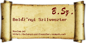 Belányi Szilveszter névjegykártya